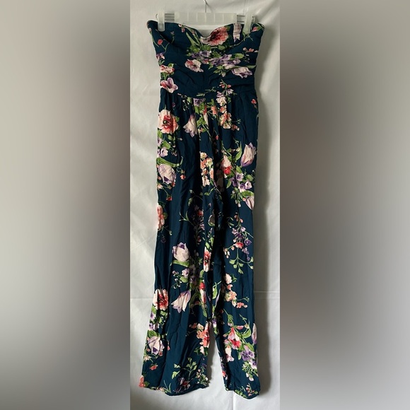 Floral Strapless Jumpsuit - Picture 1 of 2